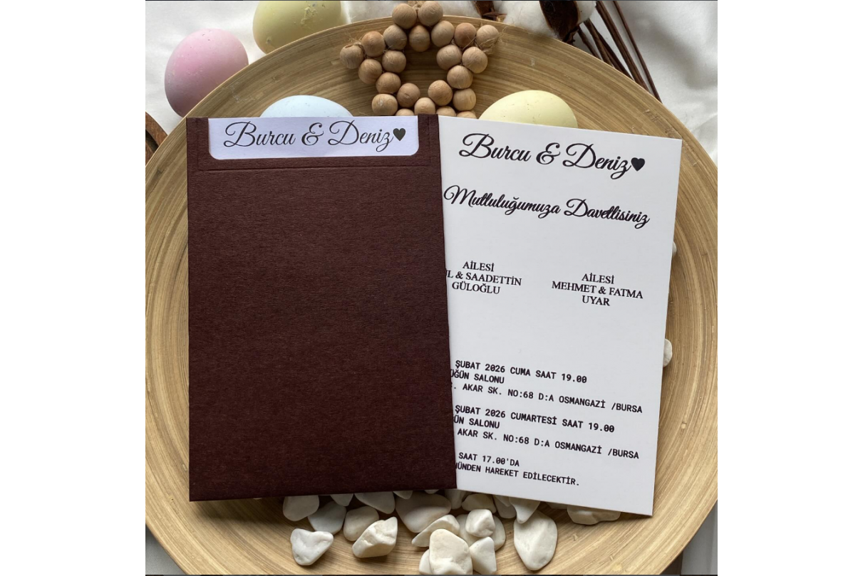MODERN KESİM ZARFLI DÜĞÜN DAVETİYE 902