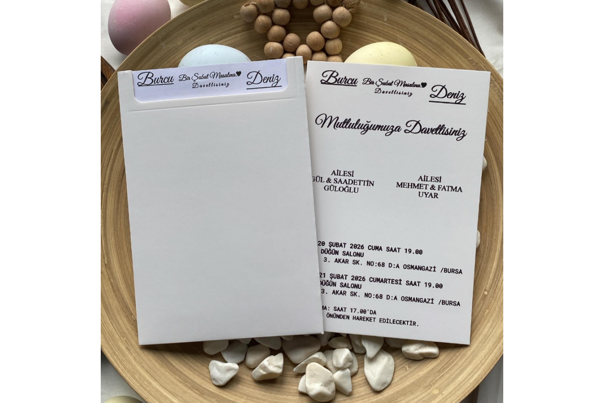 MODERN KESİM ZARFLI DÜĞÜN DAVETİYE 903