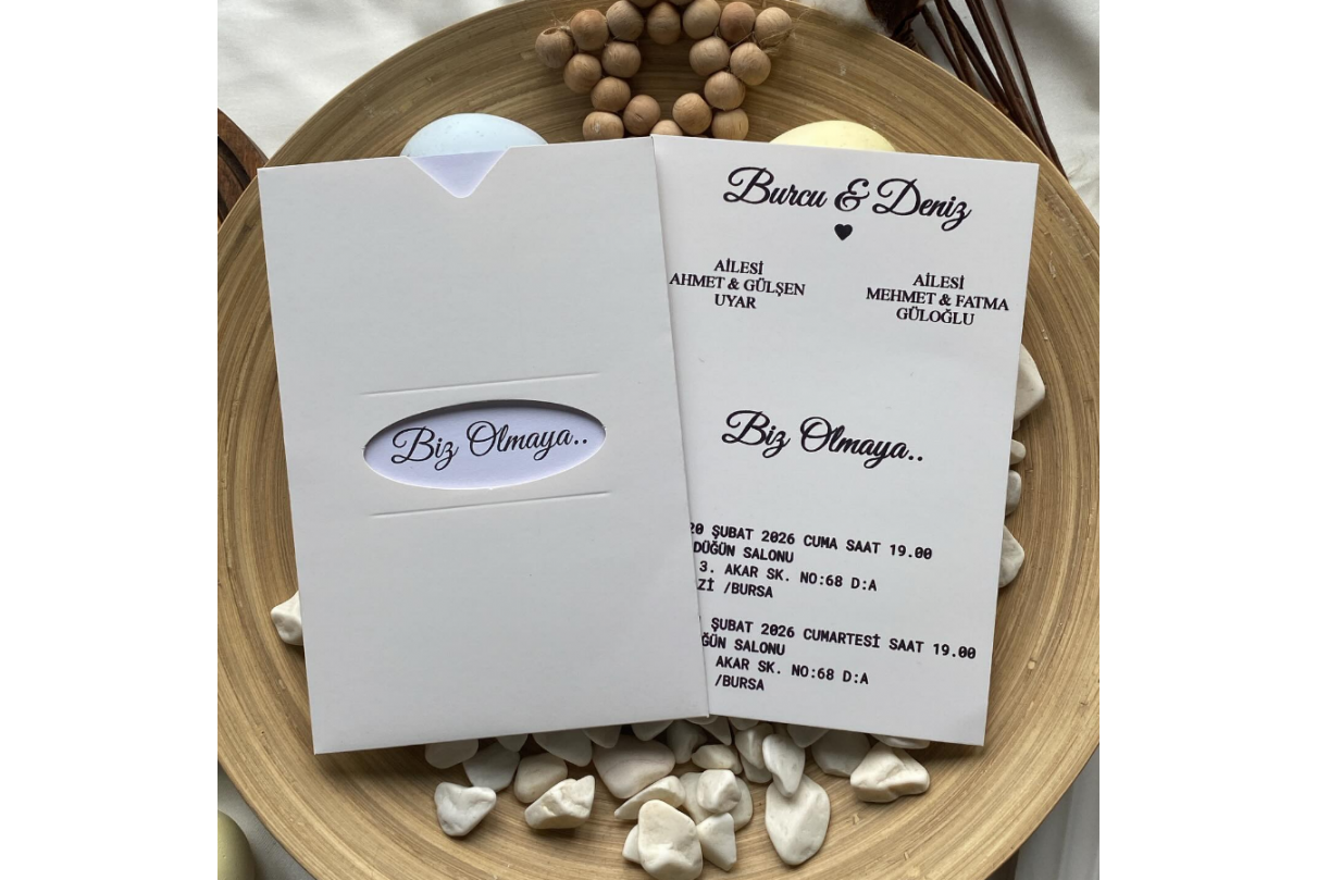 MODERN KESİM ZARFLI DÜĞÜN DAVETİYE 907