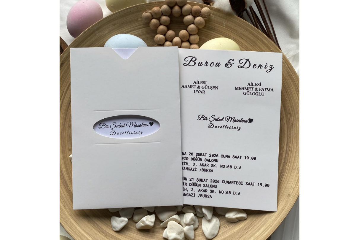 MODERN KESİM ZARFLI DÜĞÜN DAVETİYE 907