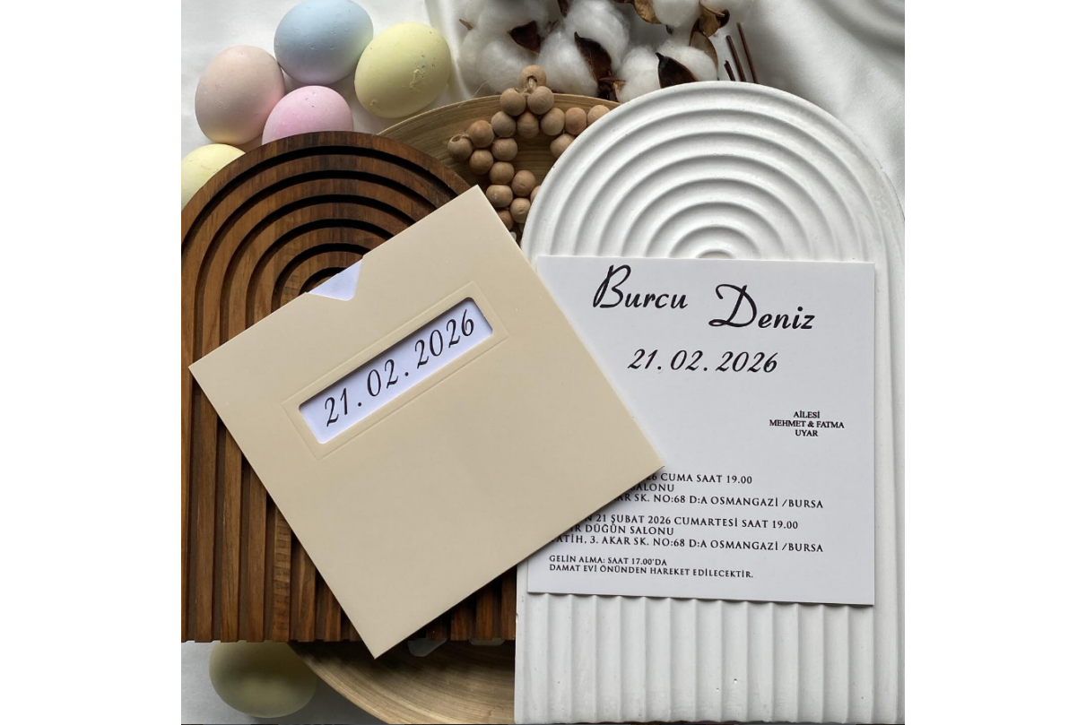 YILDIZ KESİM ZARFLI DÜĞÜN DAVETİYE 4008