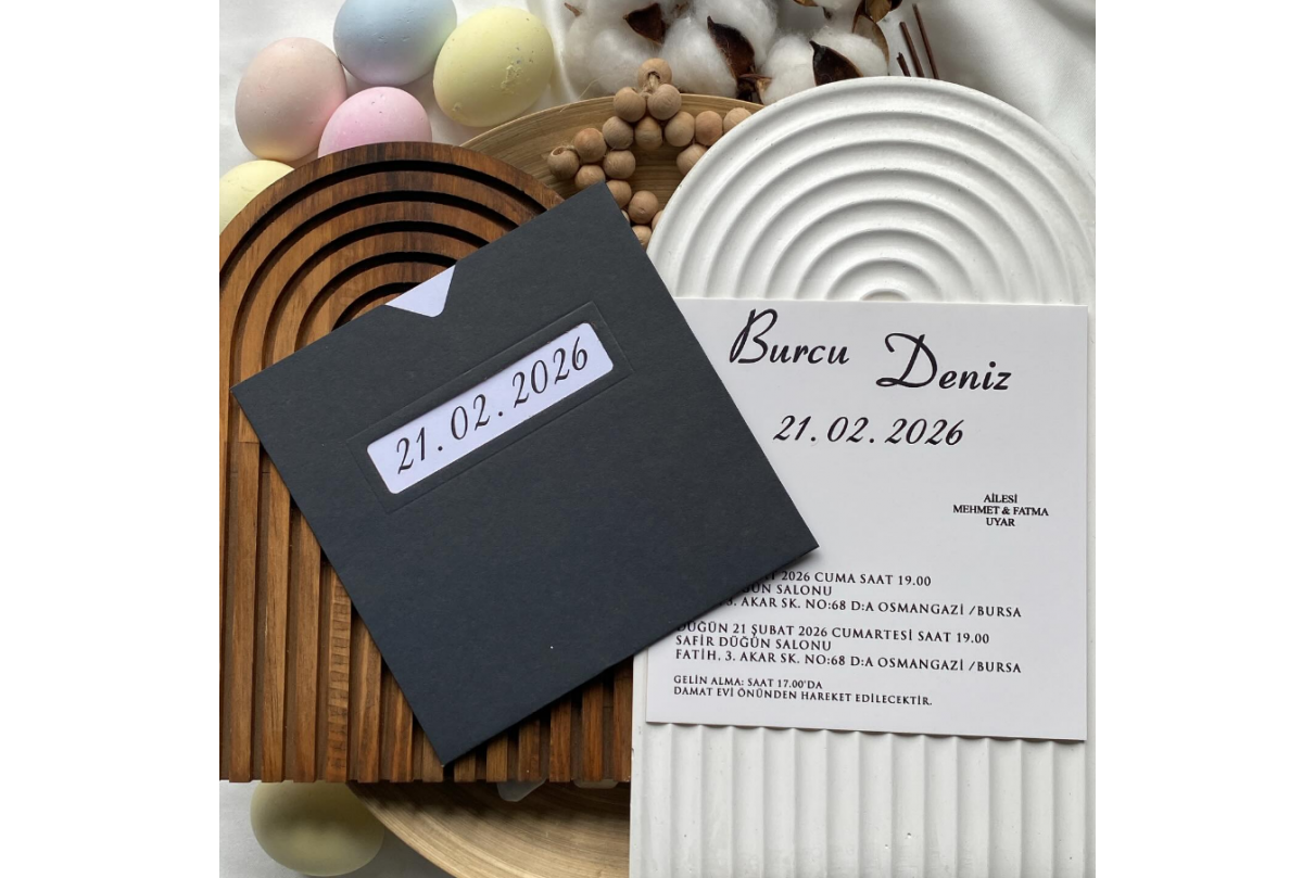 YILDIZ KESİM ZARFLI DÜĞÜN DAVETİYE 4011