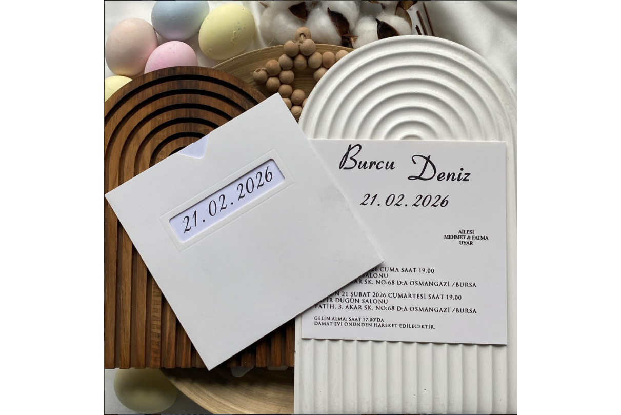 YILDIZ KESİM ZARFLI DÜĞÜN DAVETİYE 4013