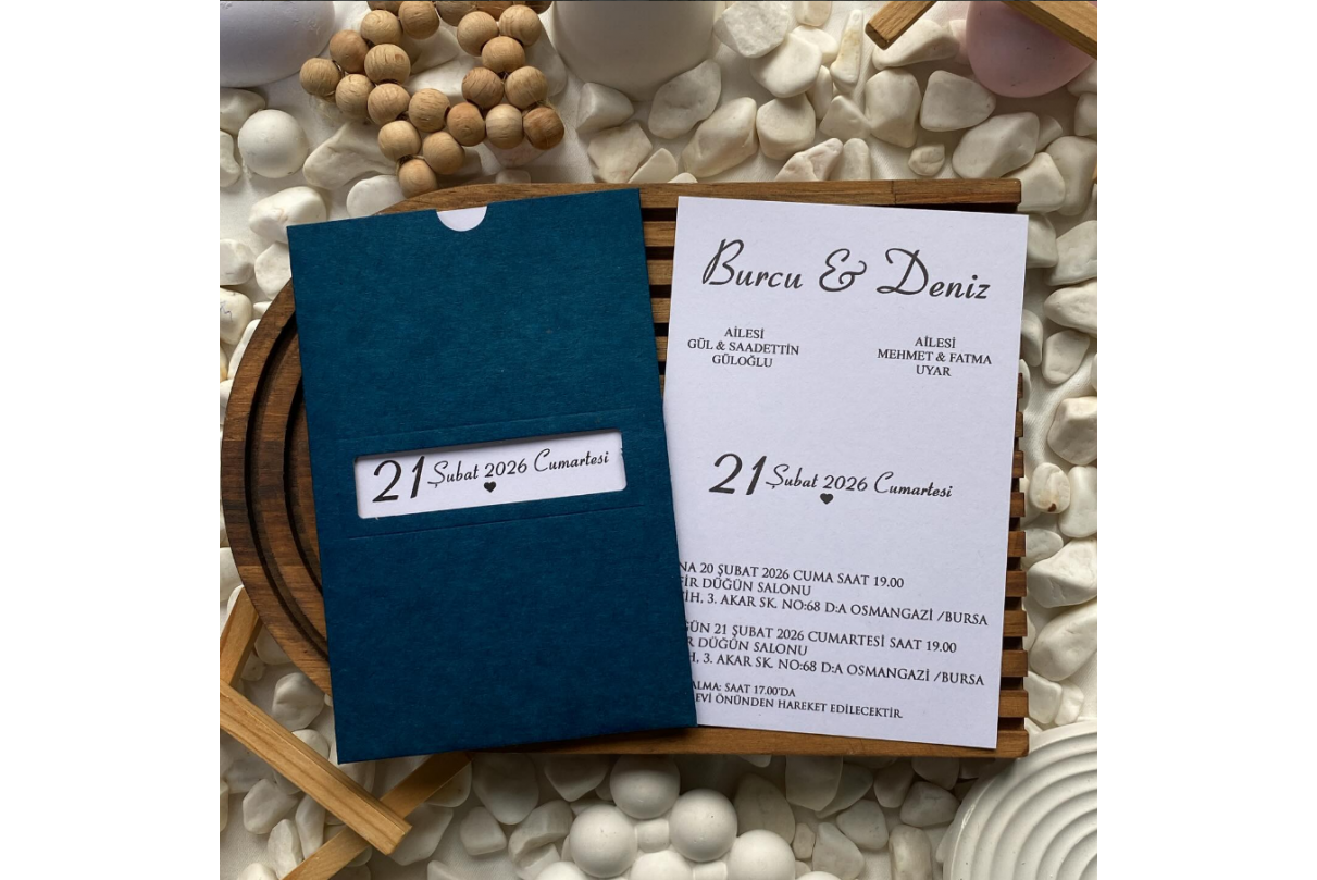 PENCERE KESİMLİ DÜGÜN DAVETİYESİ 5011