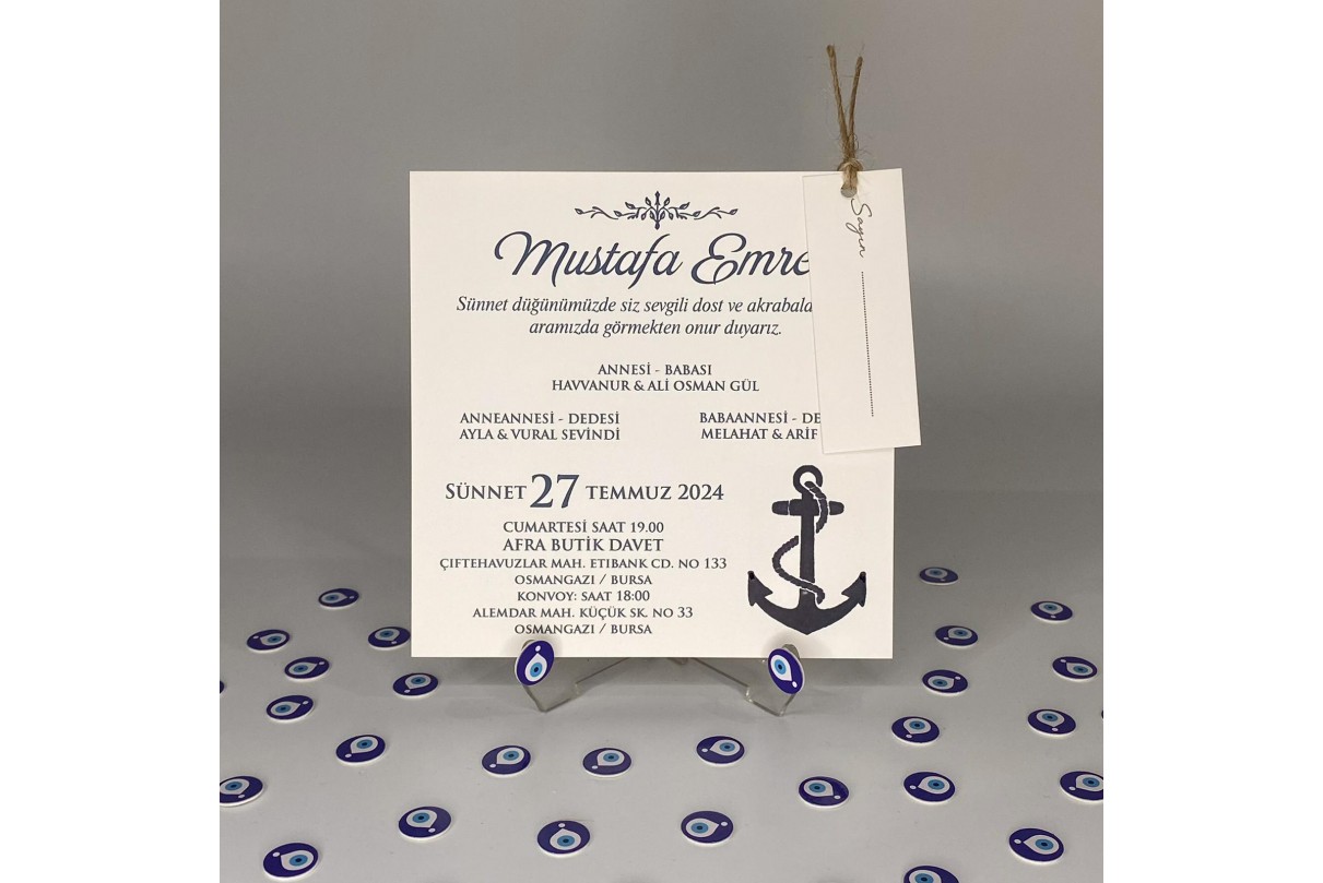 SAYIN KARTLI KARE İKİZ sünnet DAVETİYE 2006