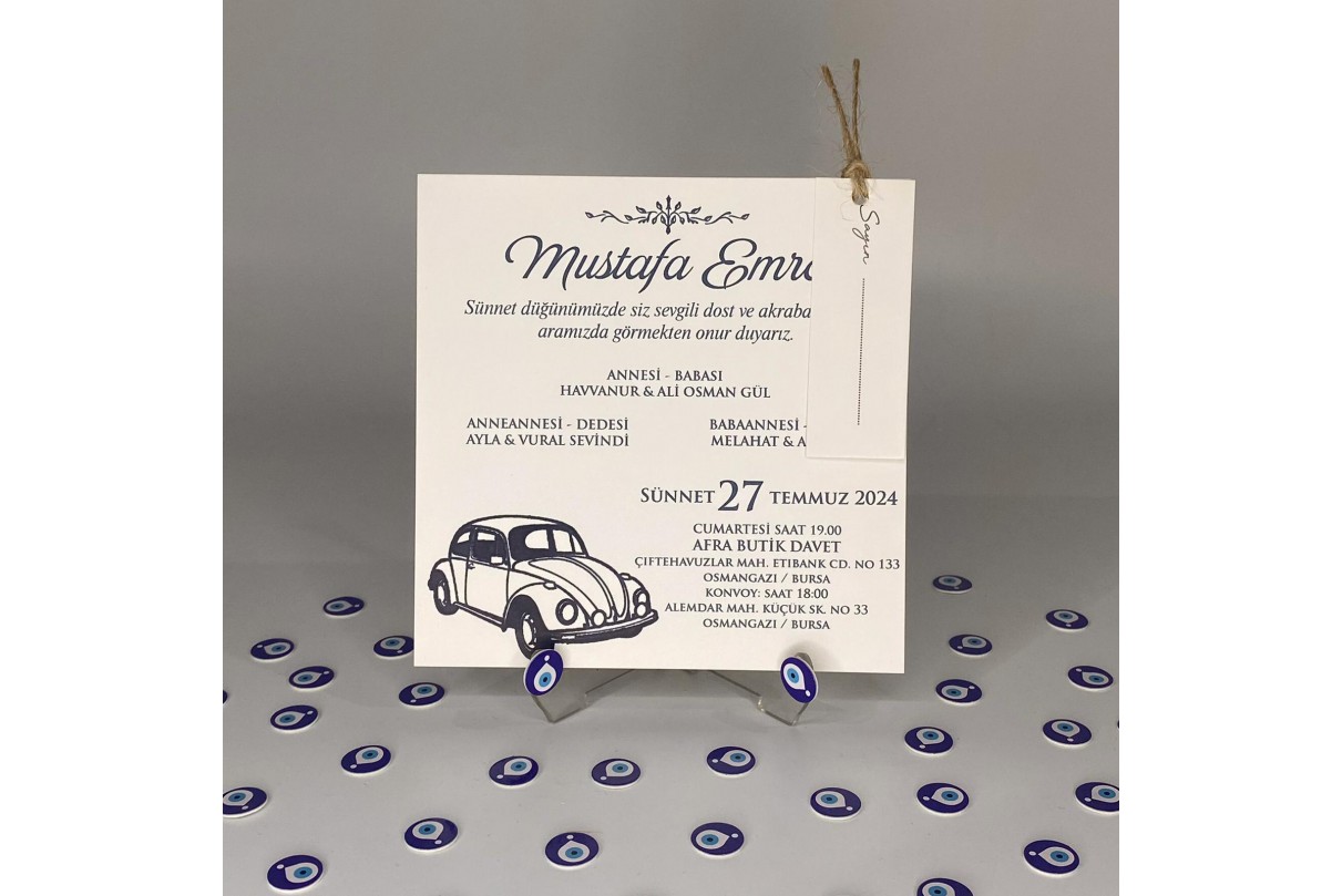 SAYIN KARTLI KARE İKİZ sünnet DAVETİYE 2007