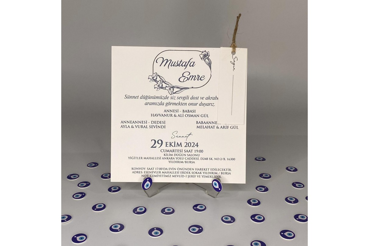 SAYIN KARTLI KARE İKİZ sünnet DAVETİYE 2009