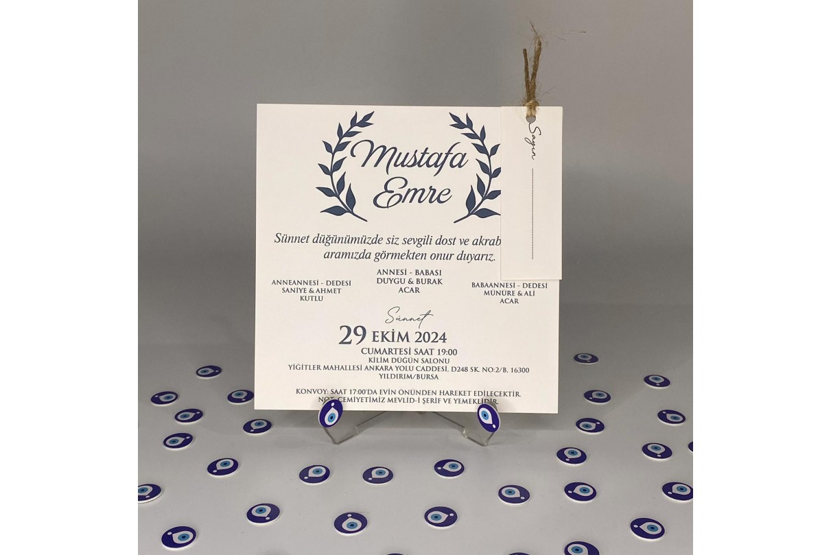 SAYIN KARTLI KARE İKİZ sünnet DAVETİYE 2010