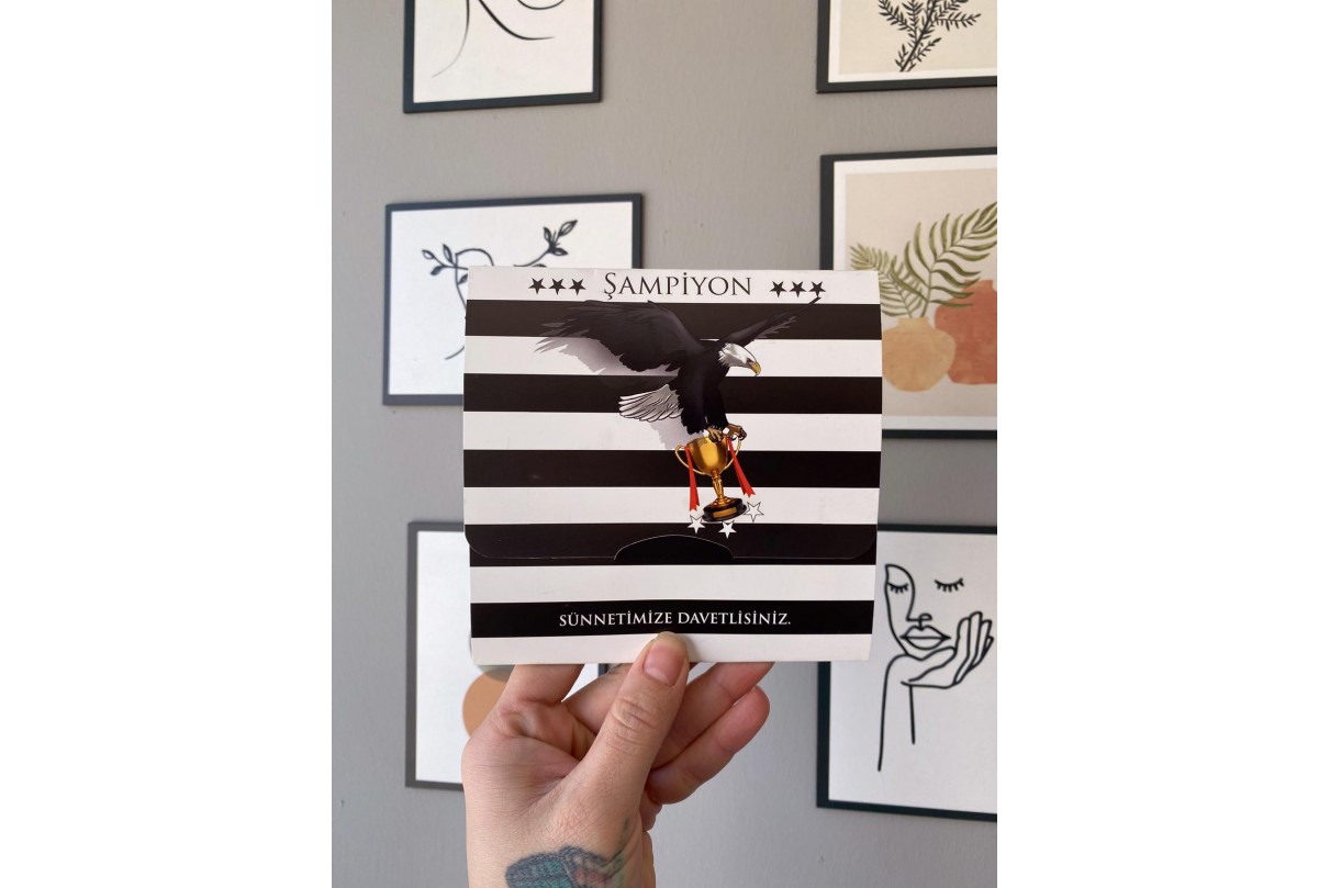 şık katlamalı sünnet davetiye  kat-501