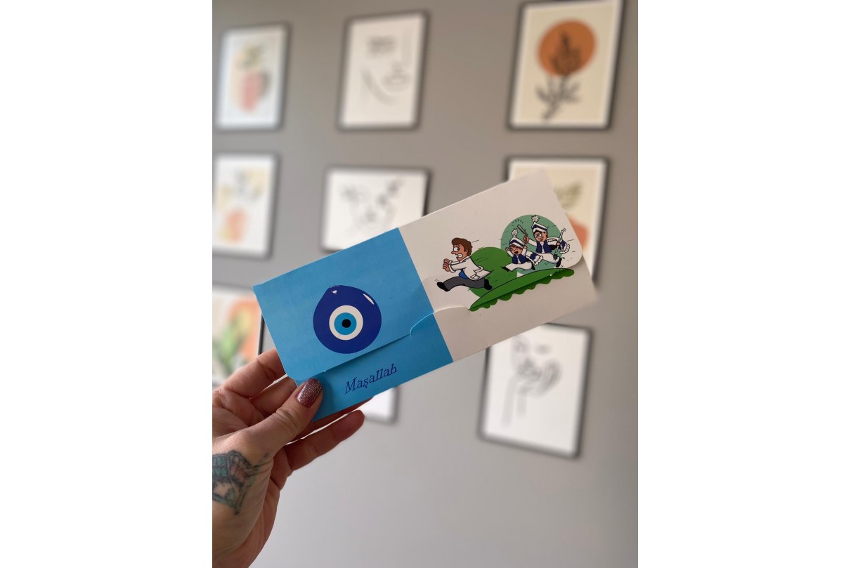 şık katlamalı sünnet davetiye  kat-508