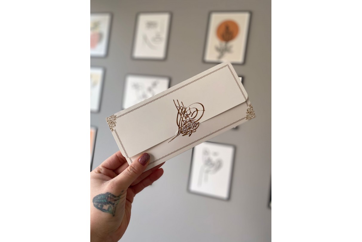 şık katlamalı sünnet davetiye  kat-514