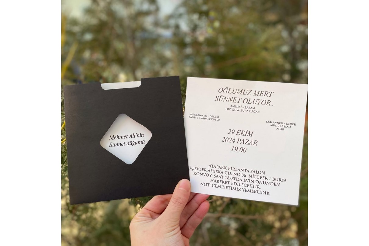 ÖZEL KESİMLİ RENKLİ ZARFLI SÜNNET DAVETİYESİ 111