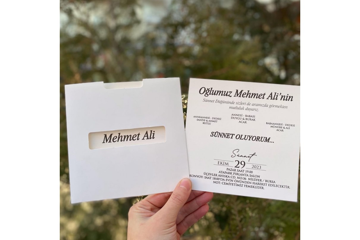 ÖZEL KESİMLİ RENKLİ ZARFLI SÜNNET DAVETİYESİ 117