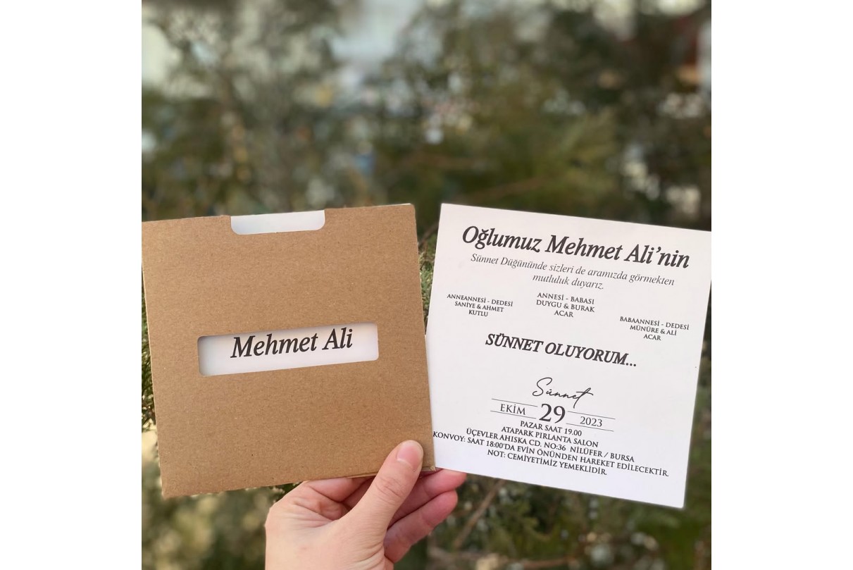 ÖZEL KESİMLİ RENKLİ ZARFLI SÜNNET DAVETİYESİ 123