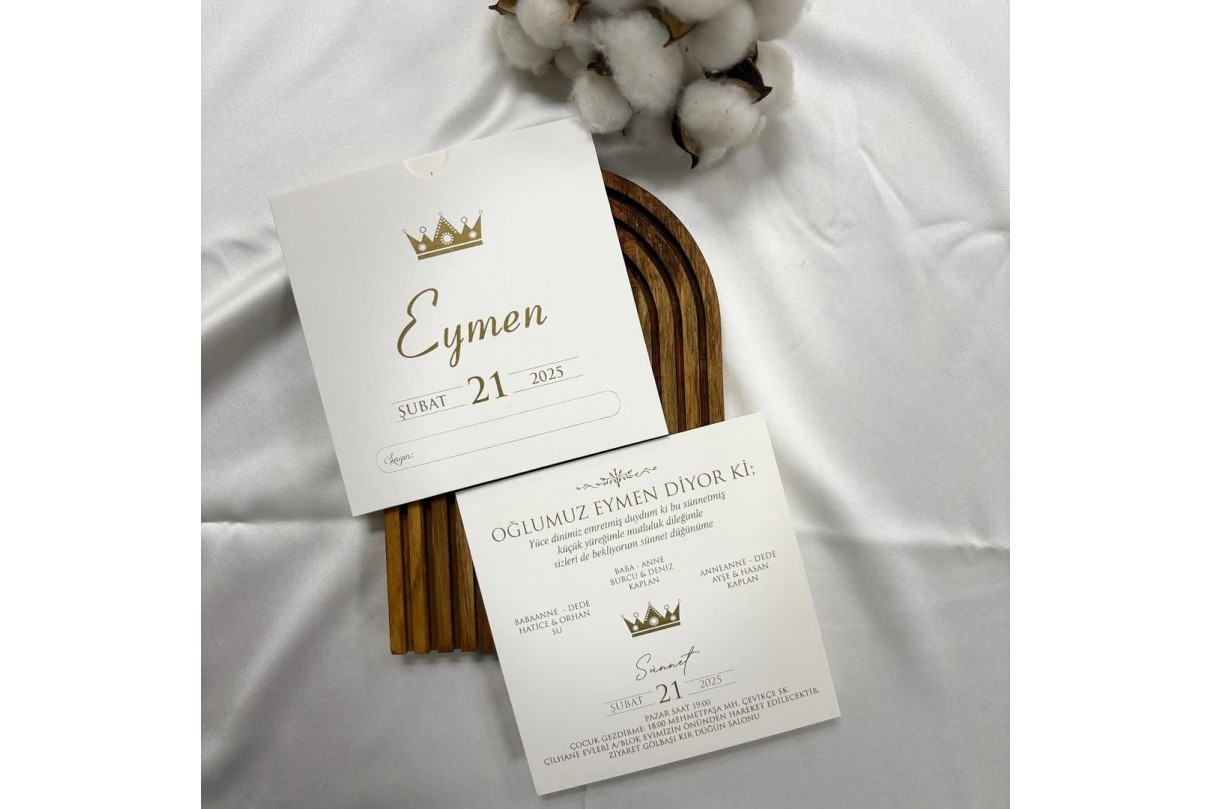 RENKLİ ZARFLI EKONOMİK SÜNNET DAVETİYE -608