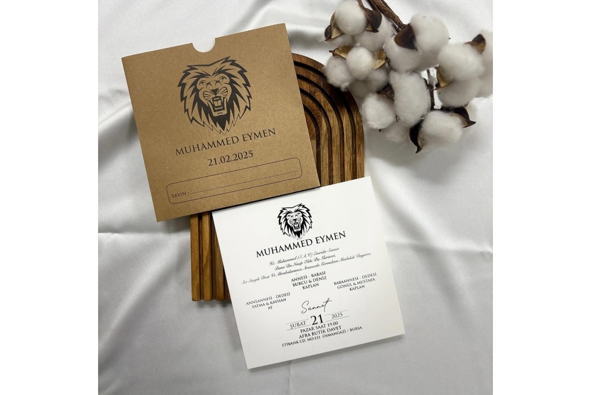 RENKLİ ZARFLI EKONOMİK SÜNNET DAVETİYE -617