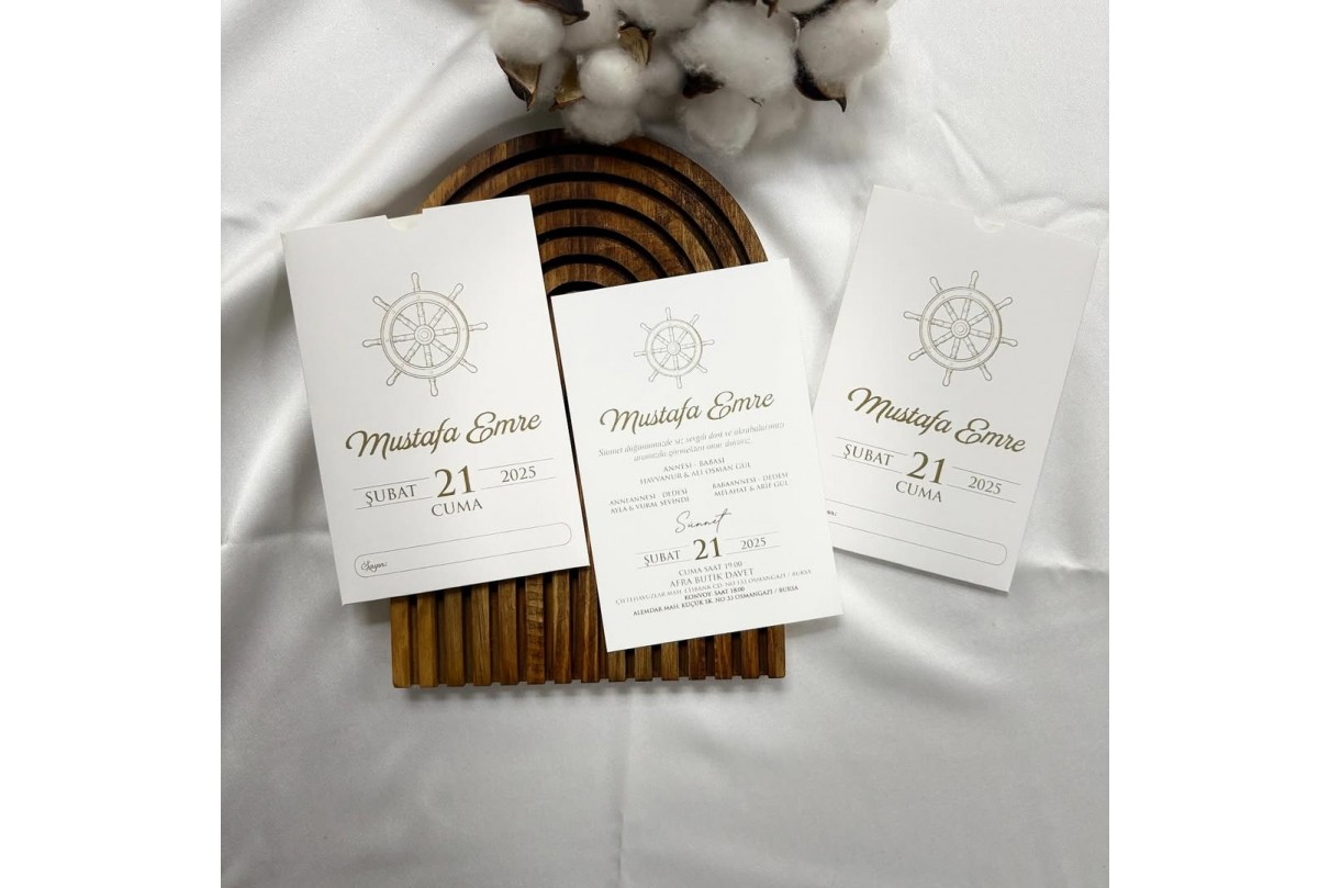 DİKEY ZARFLI ONLİNE SÜNNET DAVETİYE-801