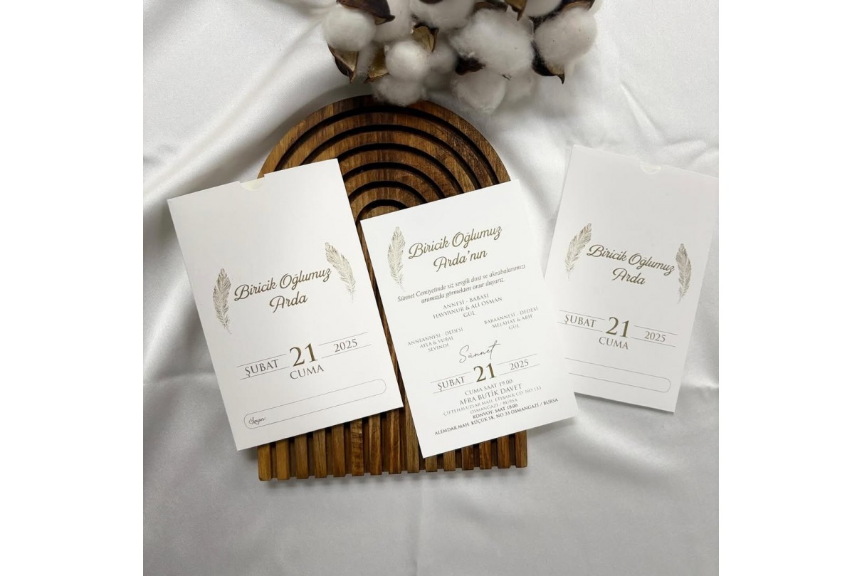 DİKEY ZARFLI ONLİNE SÜNNET DAVETİYE-804