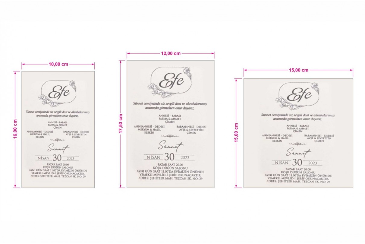 İKİZ SÜNNET DAVETİYESİ 2001