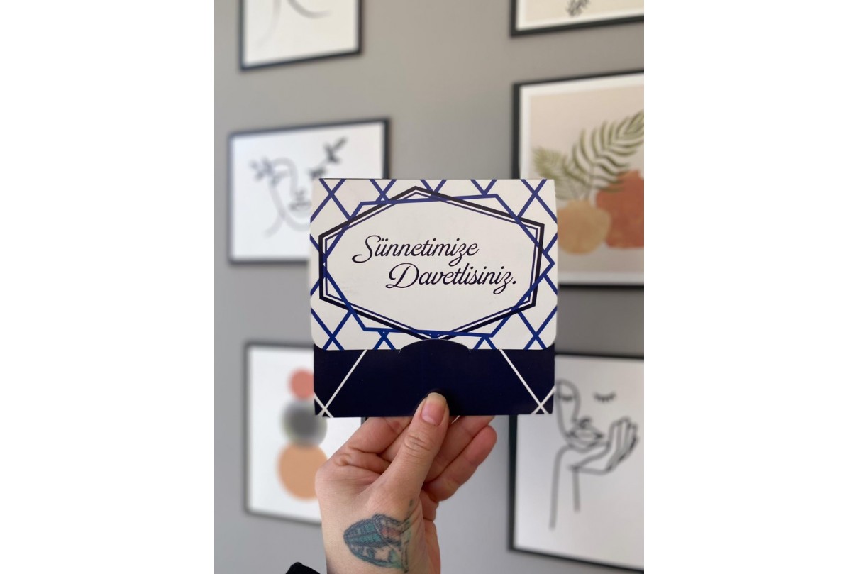şık katlamalı sünnet davetiye  kat-504