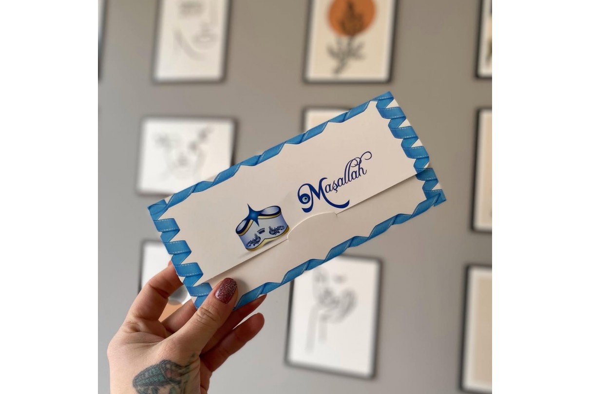 şık katlamalı sünnet davetiye  kat-507